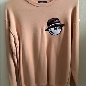 Peach Sweater with Embroidered Design